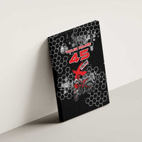 Custom Motocross Dirt Bike Canvas Wall Art with Red Rider and Honeycomb Grunge Design - Wonder Print Shop