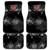Custom Motocross Dirt Bike Car Mats with Red Rider and Honeycomb Grunge Design - Wonder Print Shop