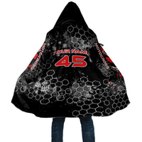 Custom Motocross Dirt Bike Cloak with Red Rider and Honeycomb Grunge Design - Wonder Print Shop