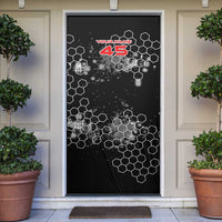 Custom Motocross Dirt Bike Door Cover with Red Rider and Honeycomb Grunge Design - Wonder Print Shop