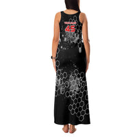 Custom Motocross Dirt Bike Family Matching Tank Maxi Dress and Hawaiian Shirt with Red Rider and Honeycomb Grunge Design - Wonder Print Shop