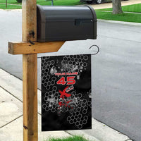 Custom Motocross Dirt Bike Garden Flag with Red Rider and Honeycomb Grunge Design - Wonder Print Shop