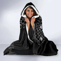 Custom Motocross Dirt Bike Hooded Blanket with Red Rider and Honeycomb Grunge Design - Wonder Print Shop
