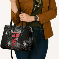 Custom Motocross Dirt Bike Leather Bag with Red Rider and Honeycomb Grunge Design - Wonder Print Shop