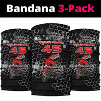Custom Motocross Dirt Bike Neck Gaiter with Red Rider and Honeycomb Grunge Design - Wonder Print Shop