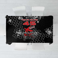 Custom Motocross Dirt Bike Tablecloth with Red Rider and Honeycomb Grunge Design - Wonder Print Shop