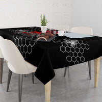 Custom Motocross Dirt Bike Tablecloth with Red Rider and Honeycomb Grunge Design - Wonder Print Shop