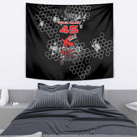 Custom Motocross Dirt Bike Tapestry with Red Rider and Honeycomb Grunge Design - Wonder Print Shop