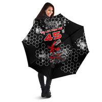 Custom Motocross Dirt Bike Umbrella with Red Rider and Honeycomb Grunge Design - Wonder Print Shop