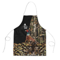 Pheasant Hunting Apron with Woodland Forest Scene and Autumn Foliage Pattern - Wonder Print Shop