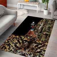 Pheasant Hunting Area Rug with Woodland Forest Scene and Autumn Foliage Pattern - Wonder Print Shop