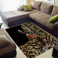 Pheasant Hunting Area Rug with Woodland Forest Scene and Autumn Foliage Pattern - Wonder Print Shop