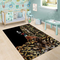 Pheasant Hunting Area Rug with Woodland Forest Scene and Autumn Foliage Pattern - Wonder Print Shop