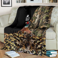 Pheasant Hunting Blanket with Woodland Forest Scene and Autumn Foliage Pattern - Wonder Print Shop
