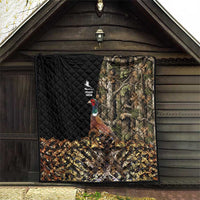 Pheasant Hunting Quilt with Woodland Forest Scene and Autumn Foliage Pattern - Wonder Print Shop