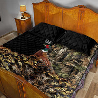 Pheasant Hunting Quilt Bed Set with Woodland Forest Scene and Autumn Foliage Pattern - Wonder Print Shop