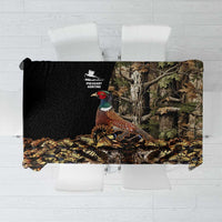 Pheasant Hunting Tablecloth with Woodland Forest Scene and Autumn Foliage Pattern - Wonder Print Shop