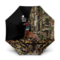 Pheasant Hunting Umbrella with Woodland Forest Scene and Autumn Foliage Pattern - Wonder Print Shop