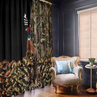 Pheasant Hunting Window Curtain with Woodland Forest Scene and Autumn Foliage Pattern - Wonder Print Shop