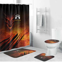 Custom Fiery Dragon Bowling Bathroom Set with Flaming Ball and Hexagon Flame Pattern - Wonder Print Shop