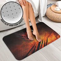 Custom Fiery Dragon Bowling Bathroom Set with Flaming Ball and Hexagon Flame Pattern - Wonder Print Shop