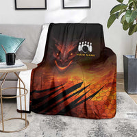 Custom Fiery Dragon Bowling Blanket with Flaming Ball and Hexagon Flame Pattern - Wonder Print Shop