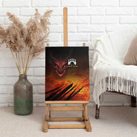Custom Fiery Dragon Bowling Canvas Wall Art with Flaming Ball and Hexagon Flame Pattern - Wonder Print Shop