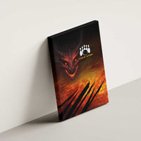 Custom Fiery Dragon Bowling Canvas Wall Art with Flaming Ball and Hexagon Flame Pattern - Wonder Print Shop