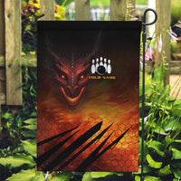 Custom Fiery Dragon Bowling Garden Flag with Flaming Ball and Hexagon Flame Pattern - Wonder Print Shop