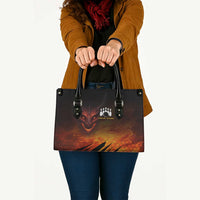 Custom Fiery Dragon Bowling Leather Bag with Flaming Ball and Hexagon Flame Pattern - Wonder Print Shop