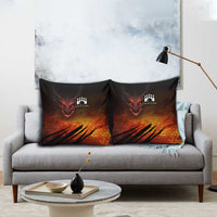Custom Fiery Dragon Bowling Pillow Cover with Flaming Ball and Hexagon Flame Pattern - Wonder Print Shop