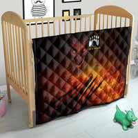 Custom Fiery Dragon Bowling Quilt with Flaming Ball and Hexagon Flame Pattern - Wonder Print Shop