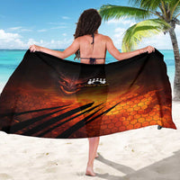 Custom Fiery Dragon Bowling Sarong with Flaming Ball and Hexagon Flame Pattern - Wonder Print Shop