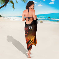 Custom Fiery Dragon Bowling Sarong with Flaming Ball and Hexagon Flame Pattern - Wonder Print Shop