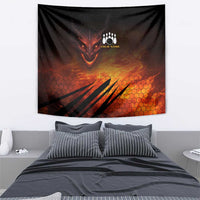 Custom Fiery Dragon Bowling Tapestry with Flaming Ball and Hexagon Flame Pattern - Wonder Print Shop