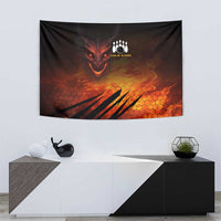 Custom Fiery Dragon Bowling Tapestry with Flaming Ball and Hexagon Flame Pattern - Wonder Print Shop