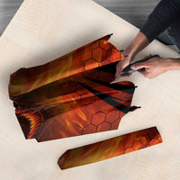 Custom Fiery Dragon Bowling Umbrella with Flaming Ball and Hexagon Flame Pattern - Wonder Print Shop