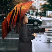 Custom Fiery Dragon Bowling Umbrella with Flaming Ball and Hexagon Flame Pattern - Wonder Print Shop