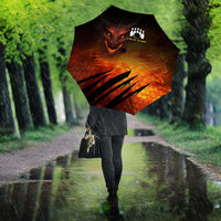 Custom Fiery Dragon Bowling Umbrella with Flaming Ball and Hexagon Flame Pattern - Wonder Print Shop