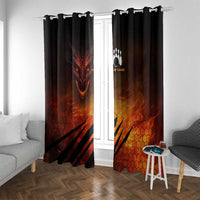 Custom Fiery Dragon Bowling Window Curtain with Flaming Ball and Hexagon Flame Pattern - Wonder Print Shop