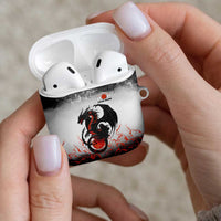 Custom Black Dragon Bowling AirPods Case with Fiery Ball and Thunderstorm Lightning Pattern - Wonder Print Shop