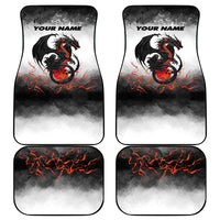 Custom Black Dragon Bowling Car Mats with Fiery Ball and Thunderstorm Lightning Pattern - Wonder Print Shop