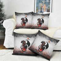 Custom Black Dragon Bowling Pillow Cover with Fiery Ball and Thunderstorm Lightning Pattern - Wonder Print Shop