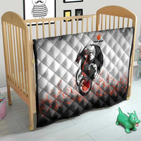 Custom Black Dragon Bowling Quilt with Fiery Ball and Thunderstorm Lightning Pattern - Wonder Print Shop