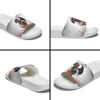 Custom Black Dragon Bowling Slide Sandals with Fiery Ball and Thunderstorm Lightning Pattern - Wonder Print Shop
