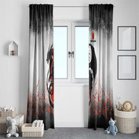 Custom Black Dragon Bowling Window Curtain with Fiery Ball and Thunderstorm Lightning Pattern - Wonder Print Shop
