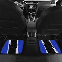 Custom Walleye Fishing Car Mats with Jumping Fish Splash and Blue Black Hexagon Pattern - Wonder Print Shop