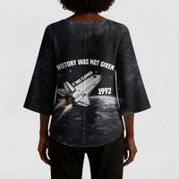 Mae Jemison Kimono Sleeve Blouse with NASA Spacesuit Portrait, First Black Woman - Wonder Print Shop