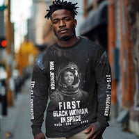 Mae Jemison Long Sleeve Shirt with NASA Spacesuit Portrait, First Black Woman - Wonder Print Shop