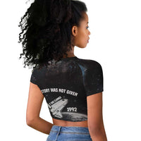 Mae Jemison Raglan Cropped T shirt with NASA Spacesuit Portrait, First Black Woman - Wonder Print Shop